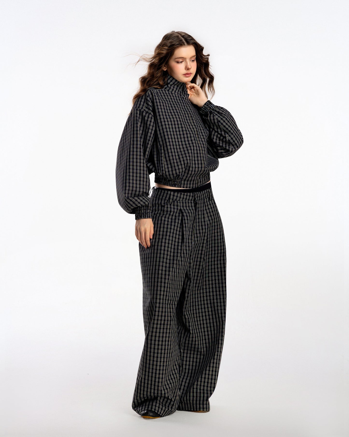 Gingham Wide Pants