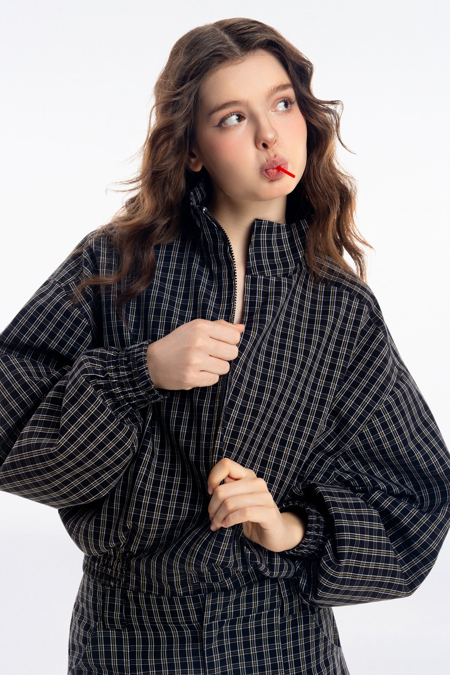 Gingham Zip Jacket