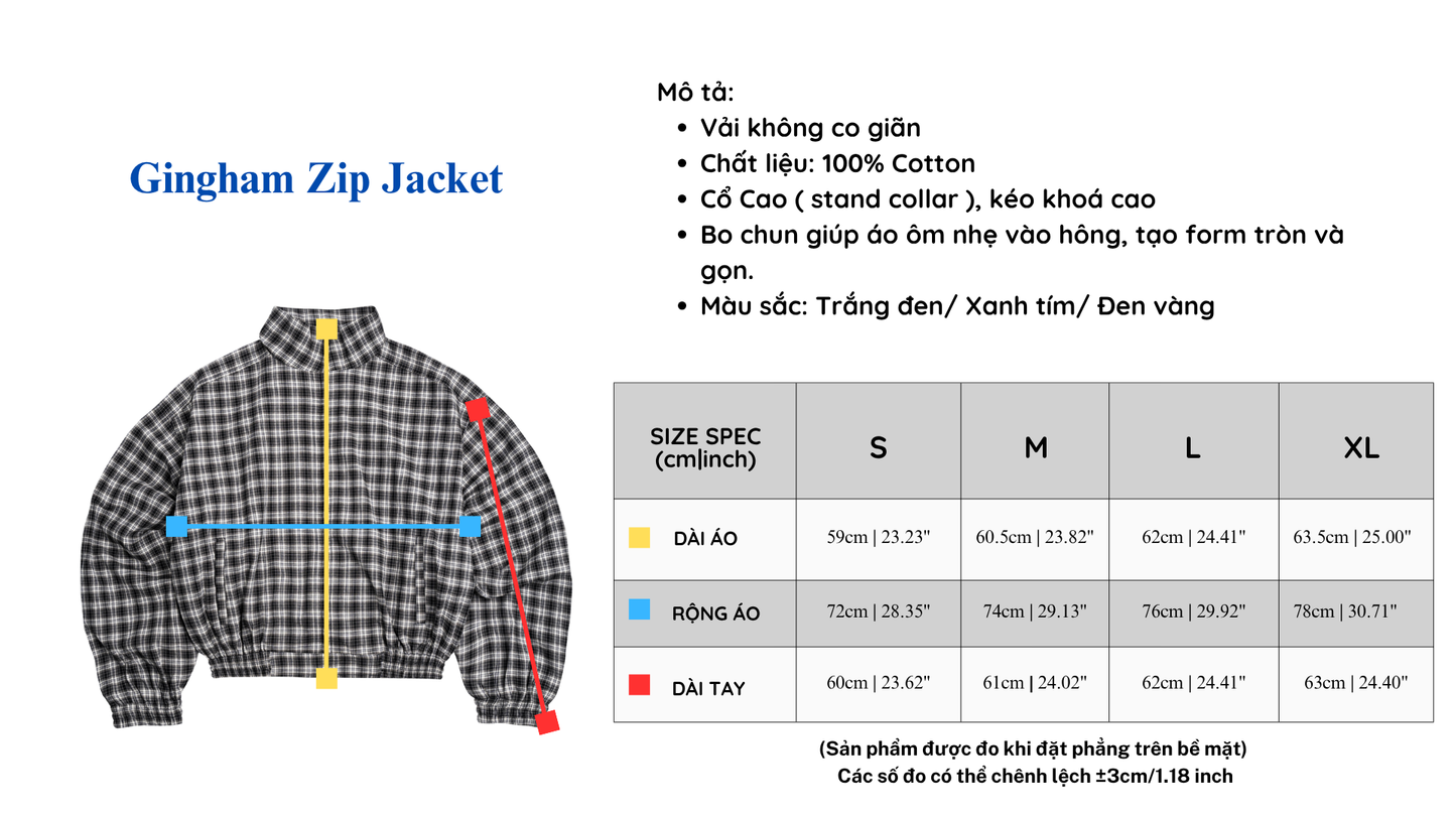 Gingham Zip Jacket