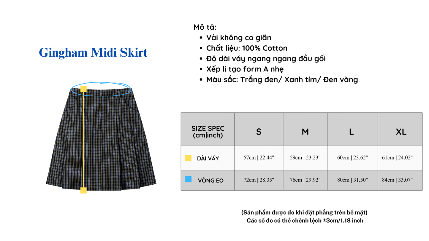 Gingham Midi Skirt