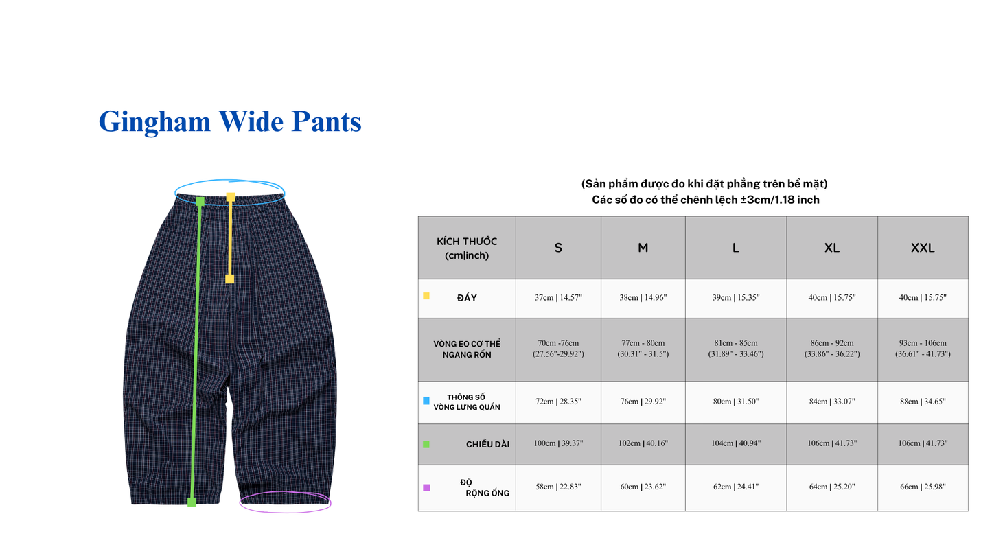 Gingham Wide Pants