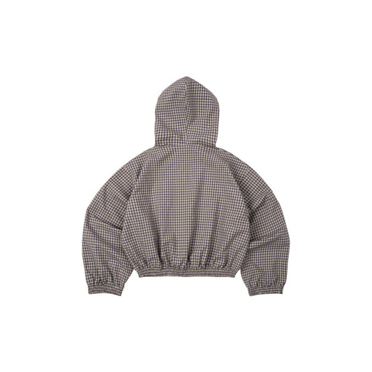 Gingham Half-Zip Hoodie