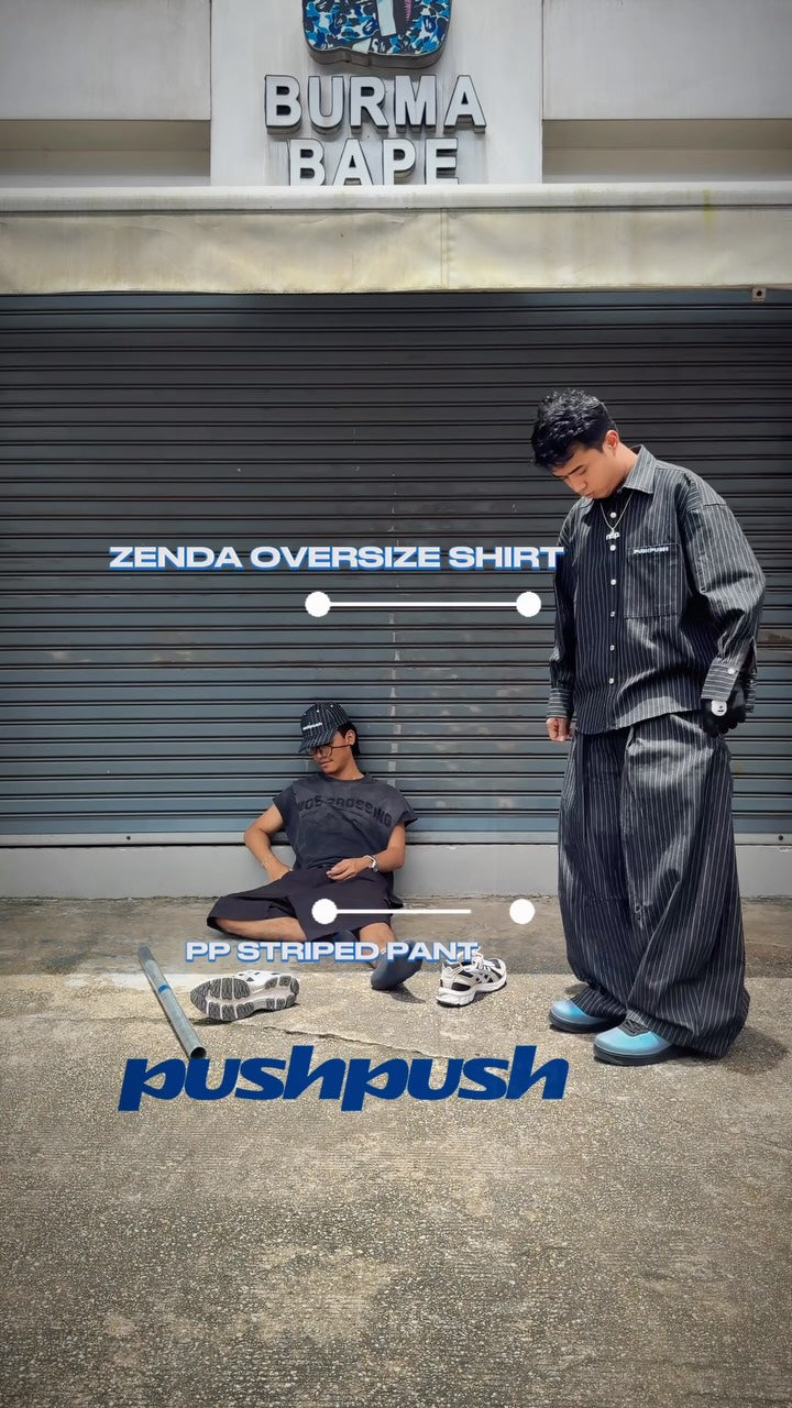 Compound Culture phối PP Striped Pants cùng Zenda Oversize Shirt
