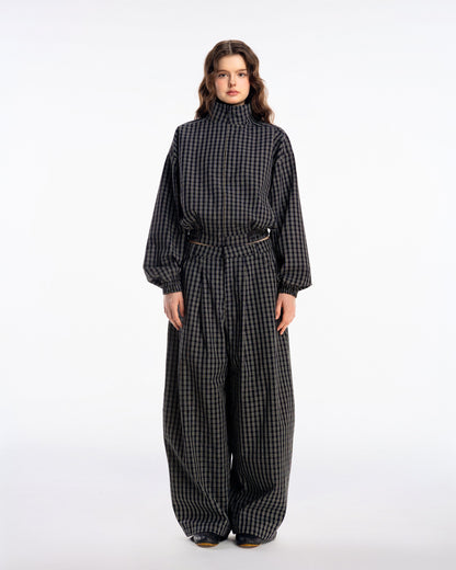 Gingham Wide Pants