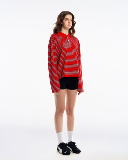 OLLY Striped Polo Tee