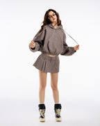 Gingham Half-Zip Hoodie