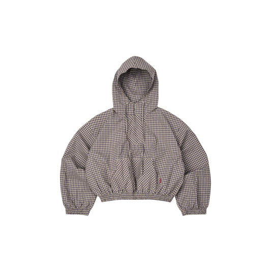 Gingham Half-Zip Hoodie