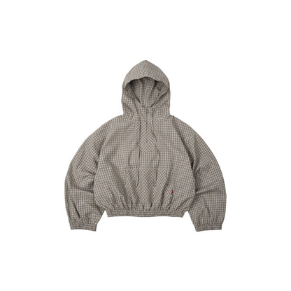 Gingham Half-Zip Hoodie