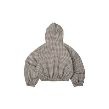 Gingham Half-Zip Hoodie
