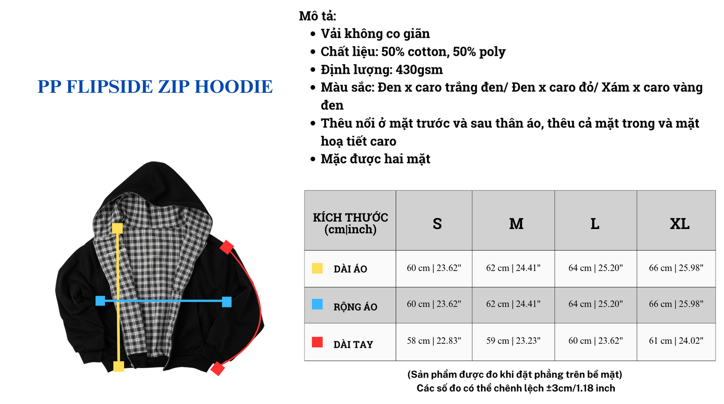 PP FLIPSIDE ZIP HOODIE