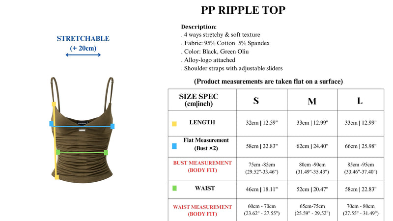 PP Ripple Top 原廠尺寸圖