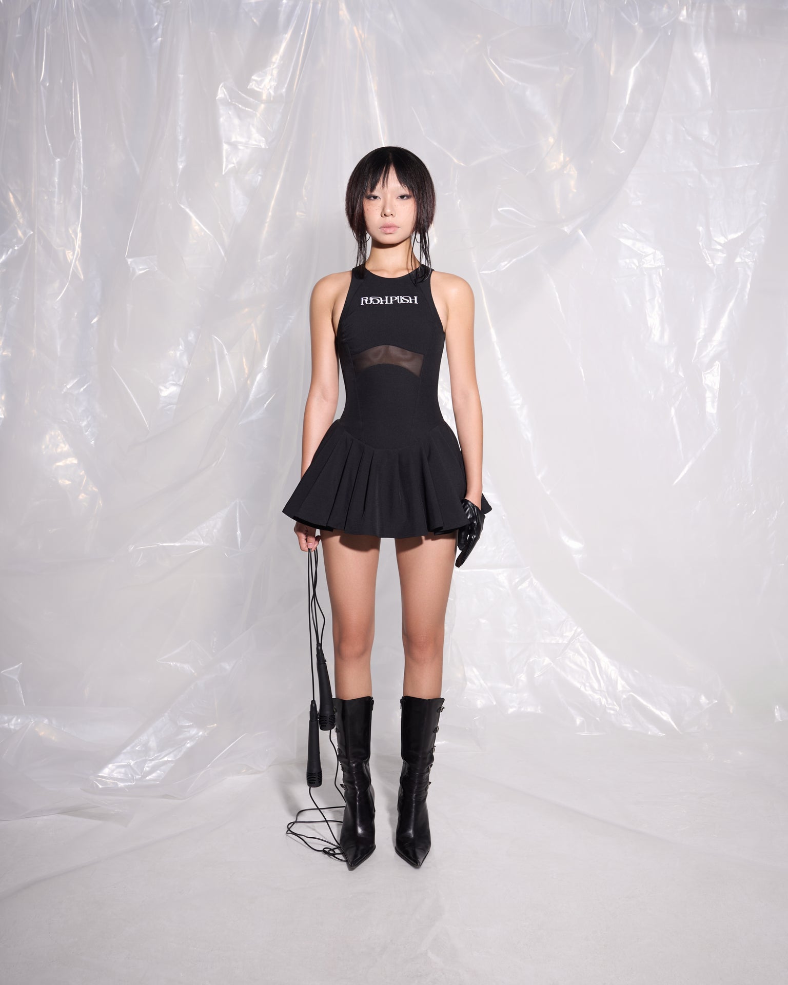CRYSTALLINE MINI DRESS.