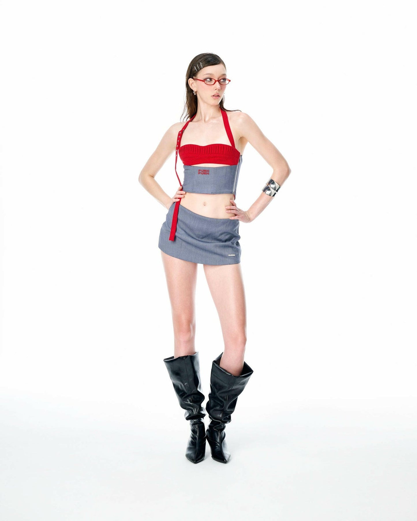 GDC – GREY DRAPED CORSET.