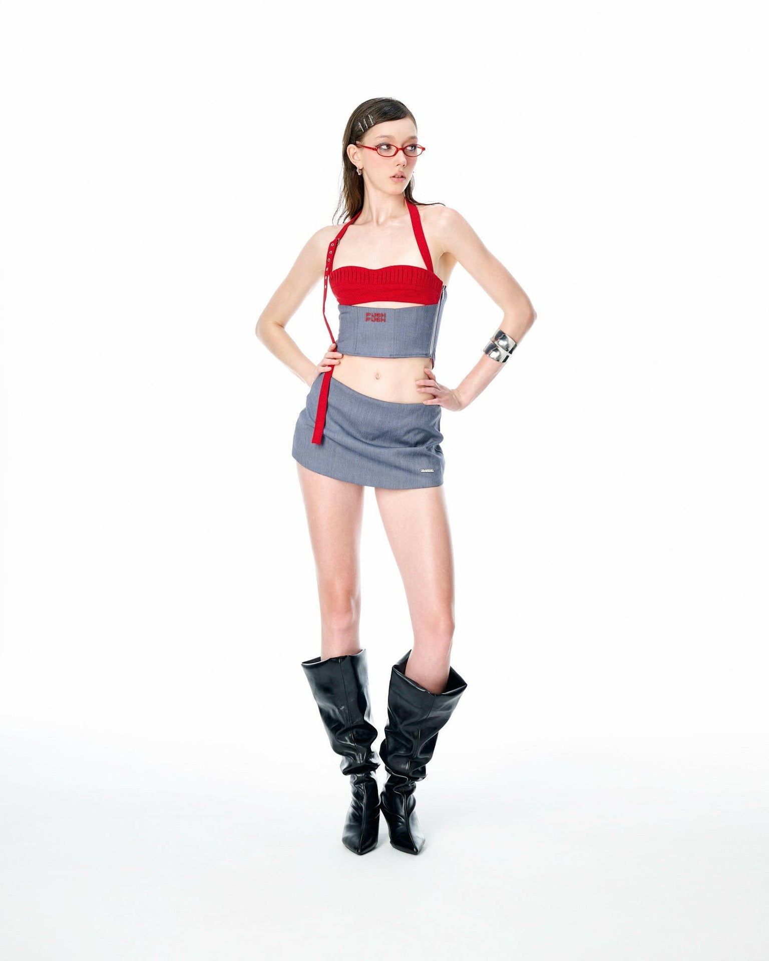 GDC – GREY DRAPED CORSET.