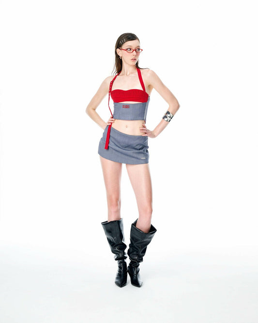 GDC – GREY DRAPED CORSET.