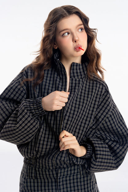 Gingham Zip Jacket - Push Push - Worldwide