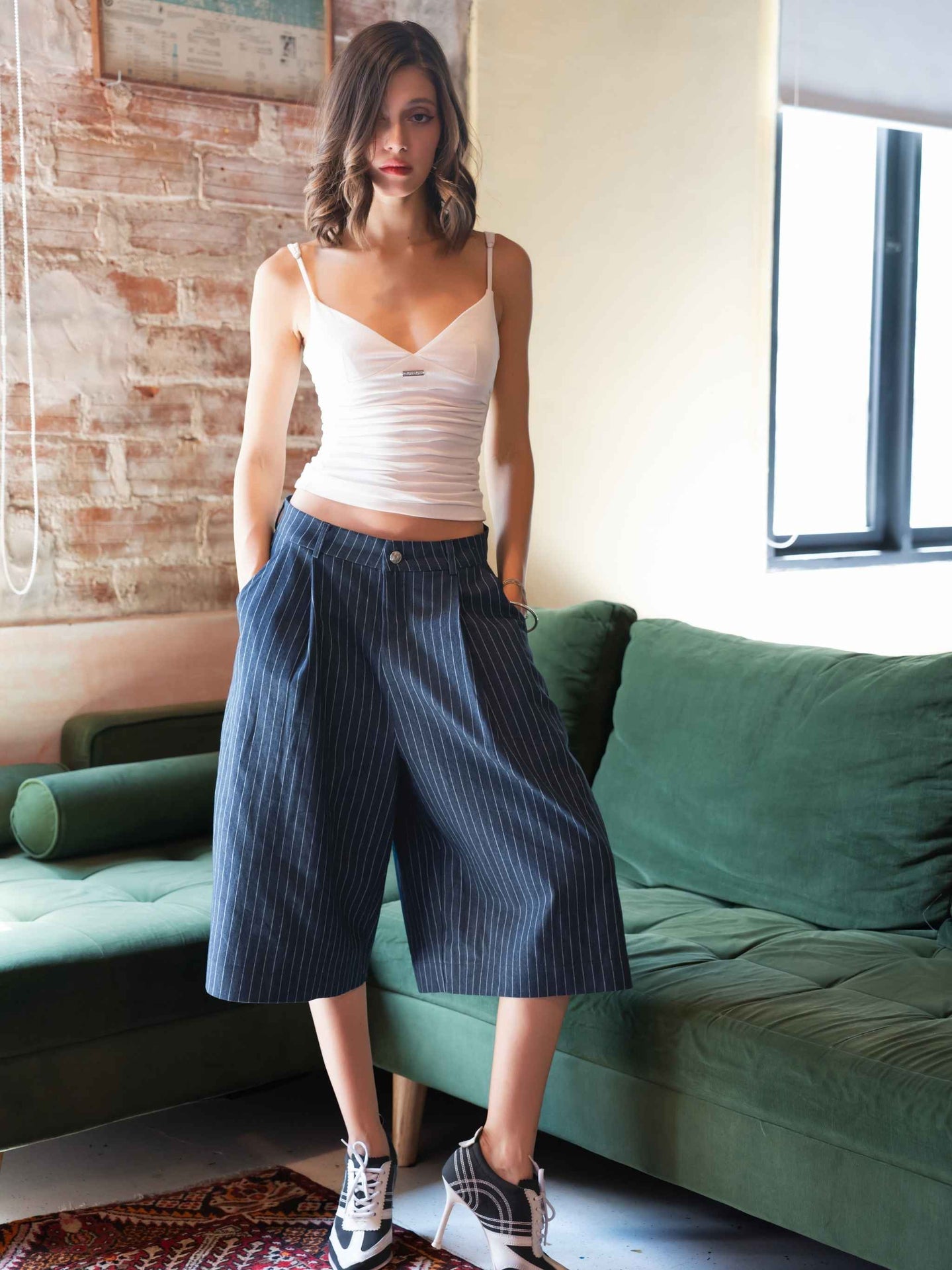 PP PINSTRIPE JORT